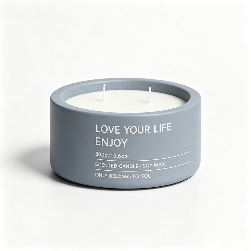 300g Double-Wick Matte Ceramic Candle - Juman Candles Custom Manufacturer
