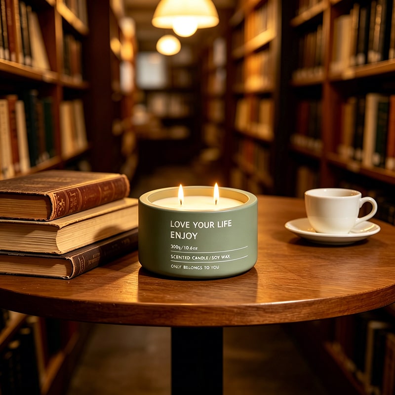 300g Double-Wick Matte Ceramic Candle - Juman Candles Custom Manufacturer