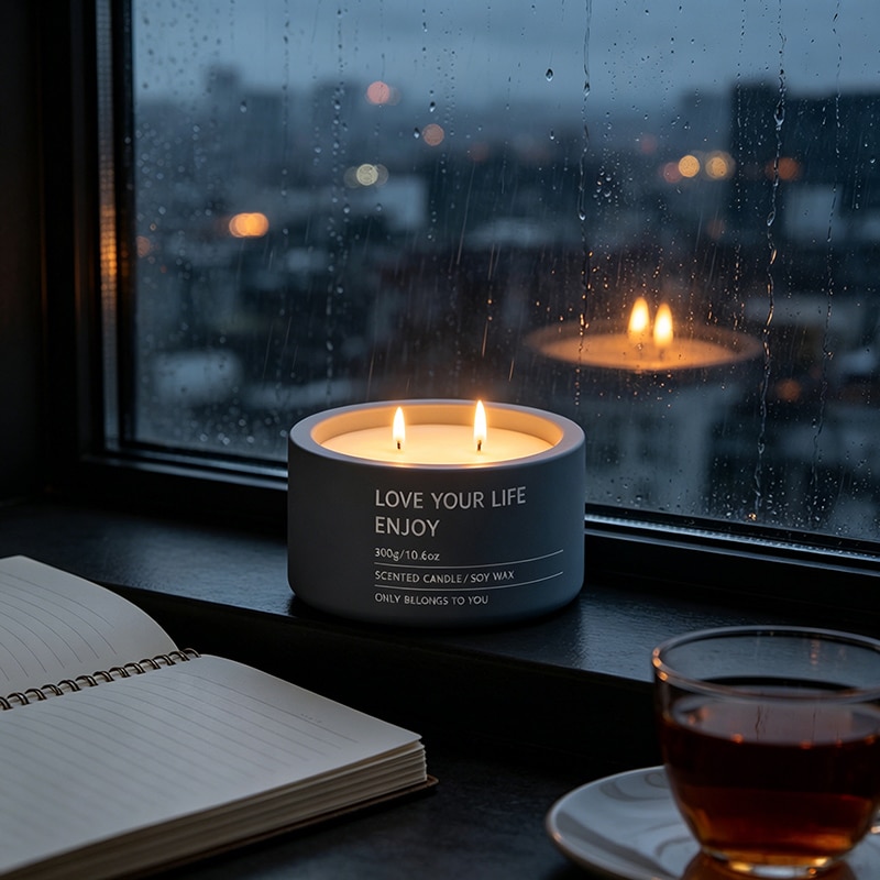 300g Double-Wick Matte Ceramic Candle - Juman Candles Custom Manufacturer