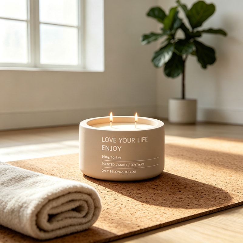 300g Double-Wick Matte Ceramic Candle - Juman Candles Custom Manufacturer